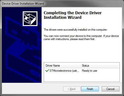 Completing the Device Driver Installation Wizard